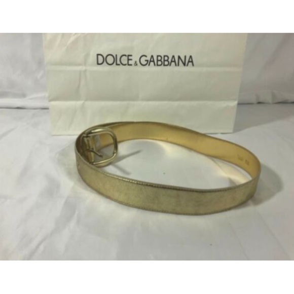 Dolce Gabbana Womens Belt Wide Golden Buckle 36\